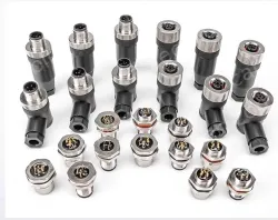 M12 connector waterproof male and female connector 8 pins sw15 m12